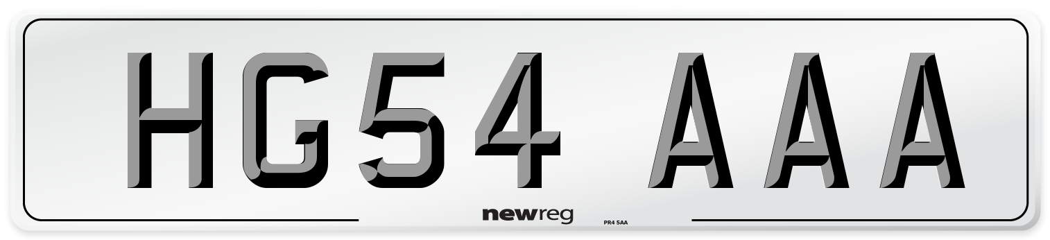 HG54 AAA Number Plate from New Reg